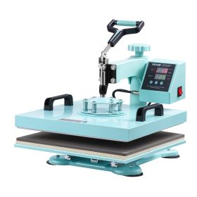 Heat Press Machine 15x15 in 5 in 1 with 30oz Tumbler Press T-Shirts Green