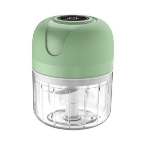 1pc 4 In 1 Vegetable Chopper Handheld Electric Vegetable Cutter Set Portable Wireless Garlic Mud Masher Garlic Press And Slicer Set Multifunction (Color: Green 4)
