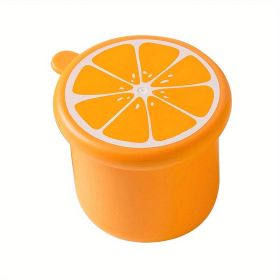 1pc Ice Cube Mold Freeze Ice Tray Silicone Ice Box Food Grade Food Supplement Refrigerator Tool Freezing Household Small Box With Lid (Color: orange, Material: Silicone+PE)