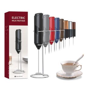 Handheld Frother Electric Whisk, Milk Foamer, Mini Mixer with Stand (Color: grey)