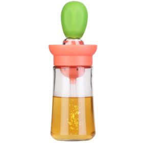Oil Dispenser Bottle 2 In 1 Cooking Glass Olive Oil Dispenser Silicone Dropper with Silicone Brush Dropper Measuring Container (Color: green)